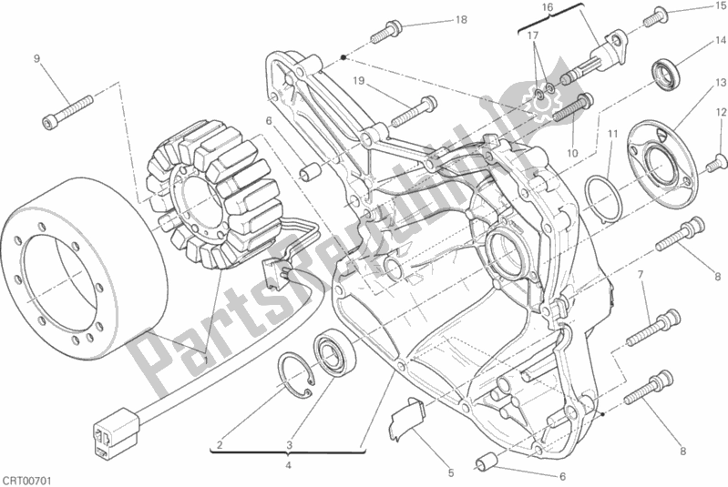 Alle onderdelen voor de 011 - Generatorafdekking van de Ducati Scrambler Urban Enduro 803 2016